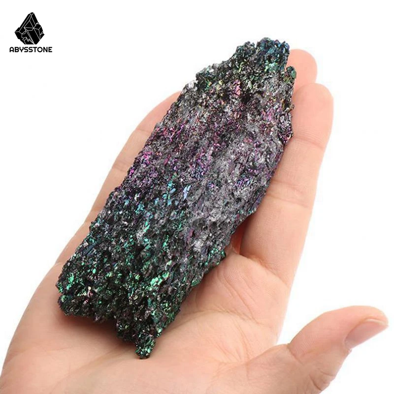 Colorful Carborundum Natural Stone Specimen Silicon Carbide Black Quartz Crystal Mineral Sample Home Decor Gifts Car Accessories