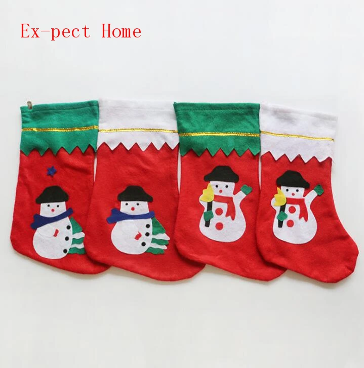 

500pcs Christmas Tree Decorations Hang Candy Socks Santa Claus Xmas Stockings For Kids Christmas Gift