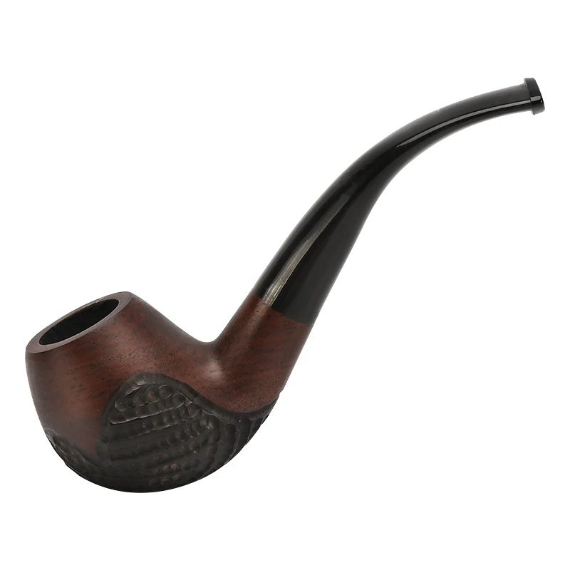 New Handmade Ebony Wood Smoker Smoking Tobacco Pipe Root Smoking Pipes Bent Design For  Men Freeshipping