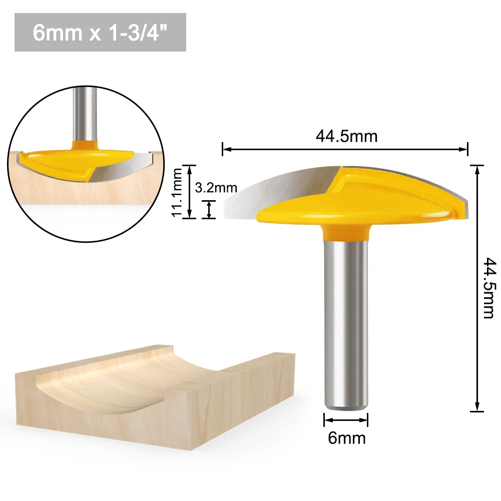 1PC 8MM Shank Milling Cutter Wood Carving Small Bowl Router Bit 1-1/2\