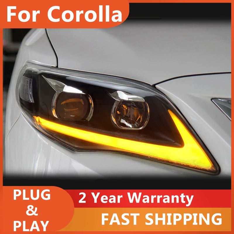 

ALL LED Head Lamps For Toyota Corolla 2011-2013 LED DRL Running LED Turn Signal LED Low Beam LED High Beam Auto Accessories