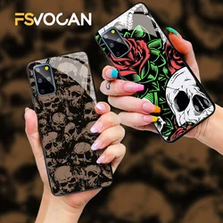 Skull Skeleton Rose Case For Samsung S25 A55 A35 S24 Ultra S23 S22 S21 S20 FE Plus A54 A53 A52s A52 Ultra 5G A33 A34 A32 A56