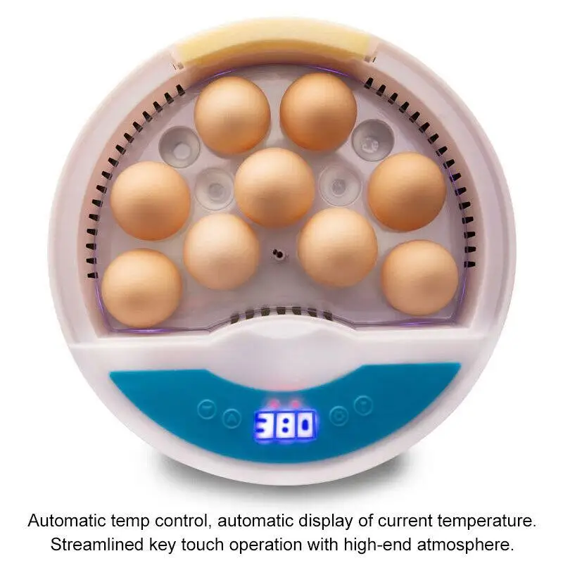 110V/220V Egg Incubator LED Automatic Hatcher Temperature Control Digital Incubator 9 Eggs Mini Brooder Machine Poultry Bird