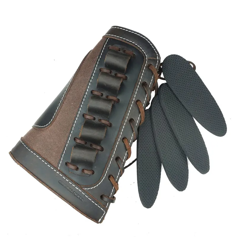 Leather Rifle Sling Shoulder Padding Tactical Strap And Shotgun Gun Buttstock Ammo Shell Holder For 5pcs 12 Gauge