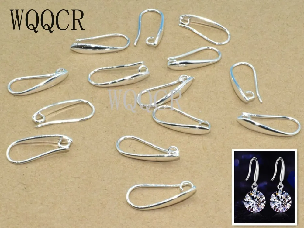 Top Quality 10pcs/lot 925 Sterling Silver colorEarrings Findings For DIY Jewelry Ear Hook Earwires Accessory