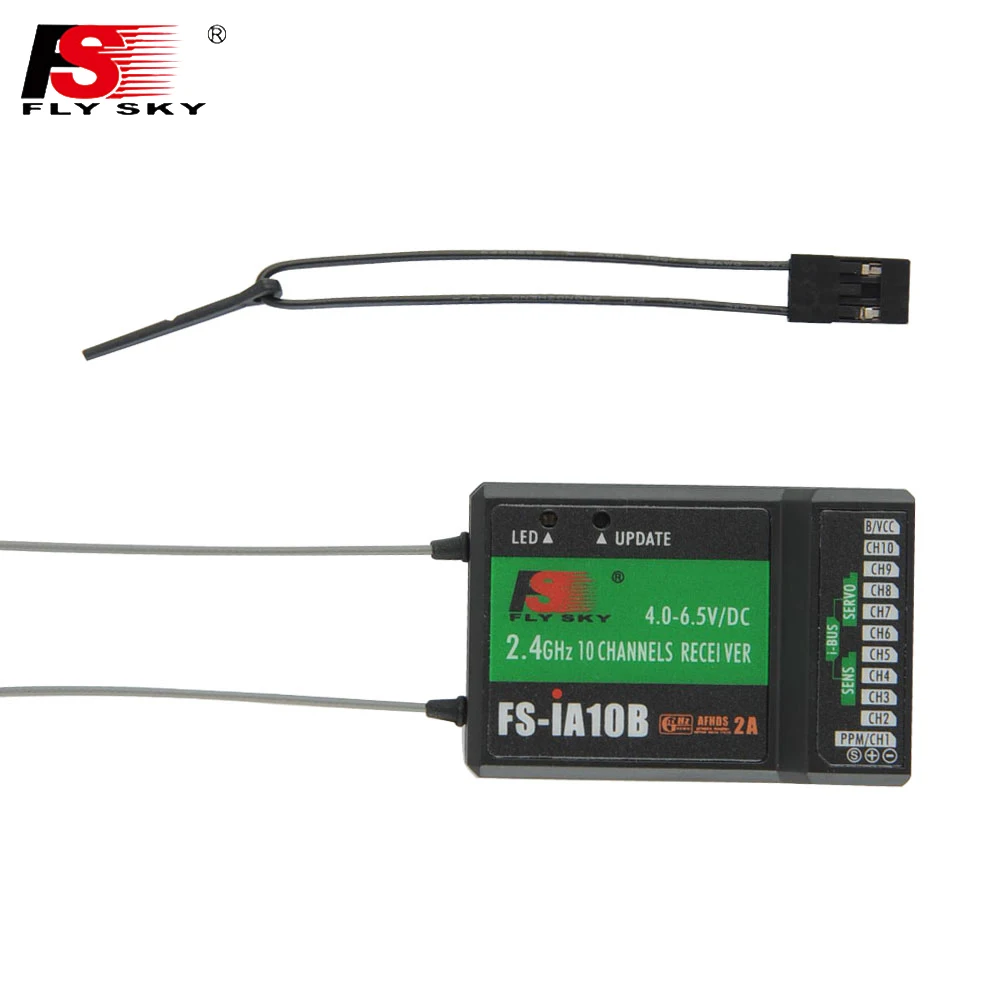 Flysky FS-IA10B IA10B 2.4G 10ch GFSK Receiver PPM Output With iBus Port FS-I4 I6 I10 I6X Transmitter For Airplane Glider