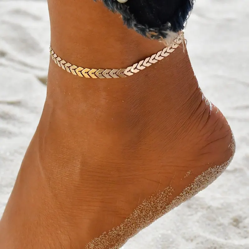 Beach Anklet Rhinestone Tassel Foot Leg Bracelet Women's Fashion Jewelry Vintage Yoga Ankle Bracelet Chain Barefoot Sandals