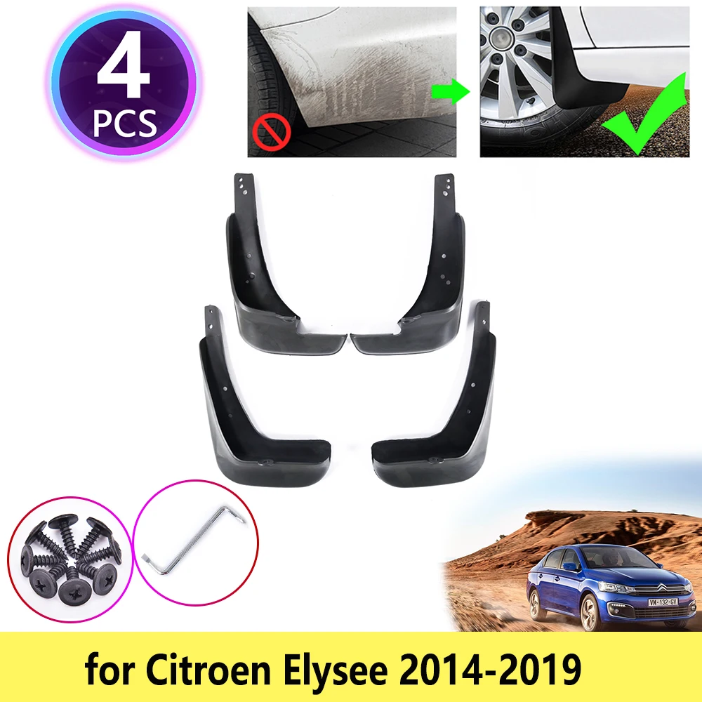 

for Citroen Elysee 2014 2015 2016 2017 2018 2019 Mudguards Mudflap Fender Mud Flaps Baffle Muddy Splash Front Wheel Accessories