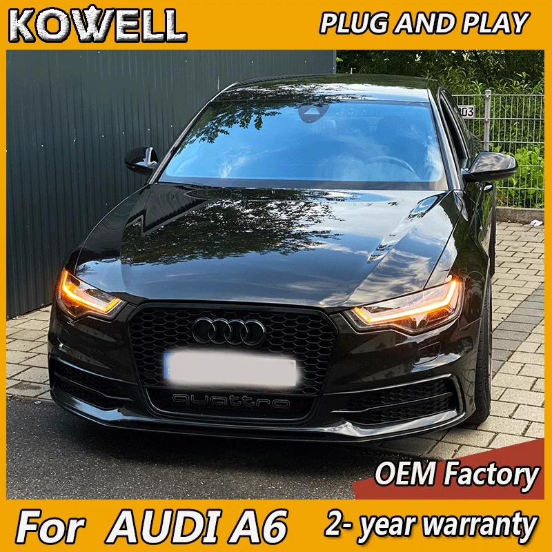 

Светодиодные фары для Audi A6 Head Light 2012-2018 A6 C7 Фара A6L DRL Поворотник ближнего света Линза проектора