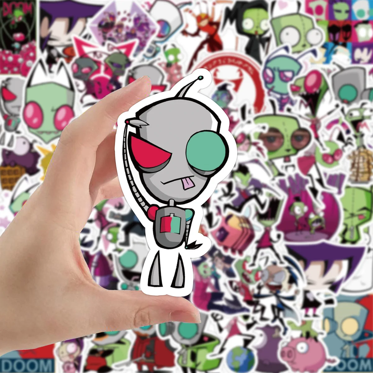 50 Buah Stiker Invader Zim Stiker Lucu Anime Karakter Kartun Paster Dekorasi Tahan Air Laptop Ponsel Diy