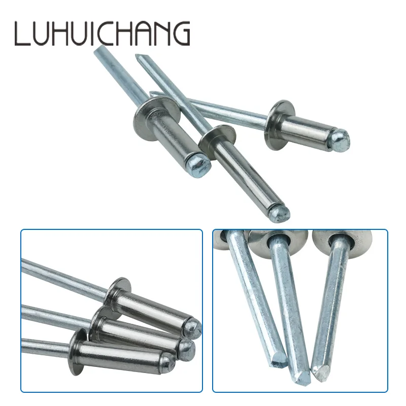 luhuichang M4 Stainless Steel Mushroom Screw Pulling Rivets Break Mandrel Blind Nail Pop Rivet self-plugging rivet Furniture