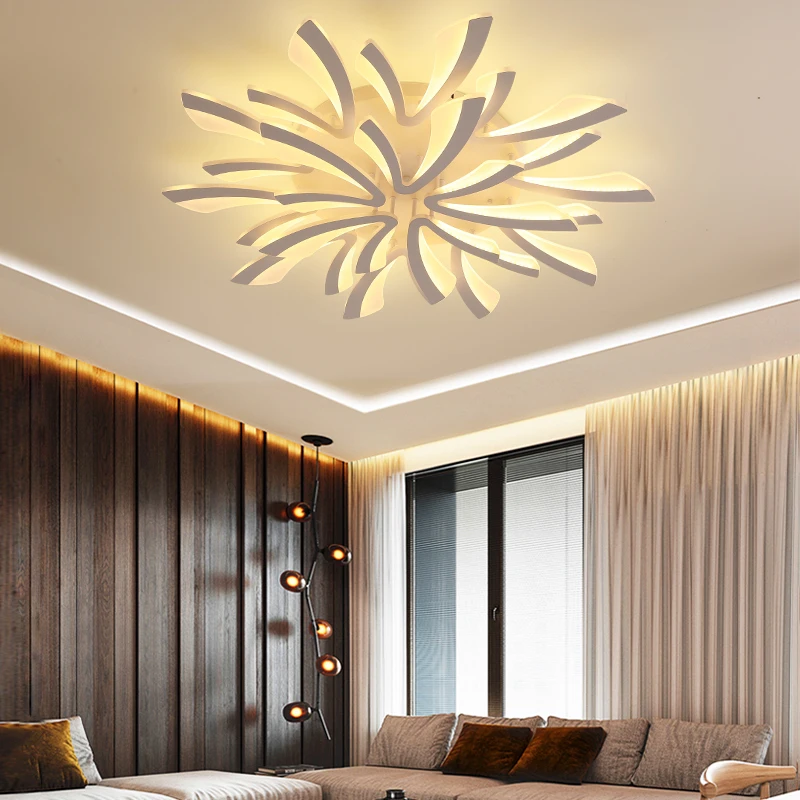 Acrylic LED Ceiling Chandelier With Remote Control For Kitchen Bedroom Dining Room Foyer Villa Restaurant Bar Indoor Home Lamps