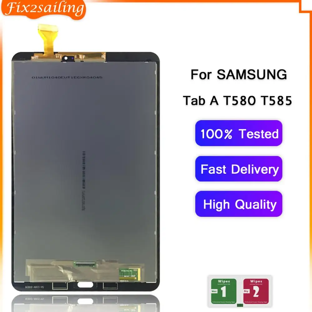 LCD Display For Samsung GALAXY Tab A 10.1 T580 T585 SM-T580 SM-T585 Touch Screen Digitizer Assembly Panel Replacement T580 LCD