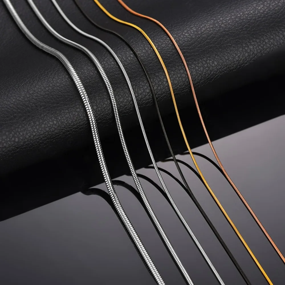 1 Stück Edelstahl-Schlangenkette, Breite 0,9/1,2/1,5 mm, für Anhänger, Halskette, Armband – Detail 4