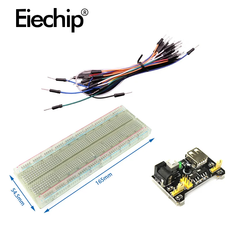 جديد MB-102 اللوح وحدة الطاقة + 830 نقطة النموذج لوح خبز اختبار تطوير لتقوم بها بنفسك لاردوينو عدة + 65 أسلاك توصيل معزز بالجملة