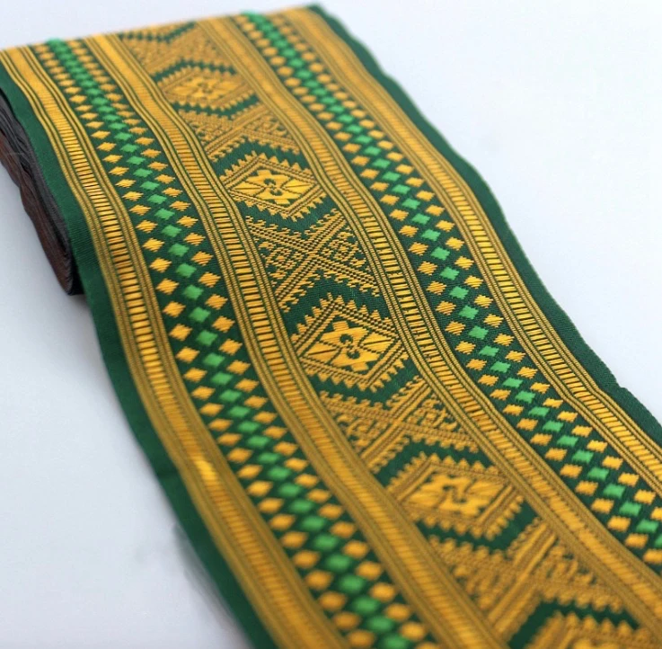 5yards Hmong Embroidery Jacquard Woven Webbing Lace Trim 10cm Ethnic Dress Collar Ribbon Nepal Thai India Boho Home Textile Deco