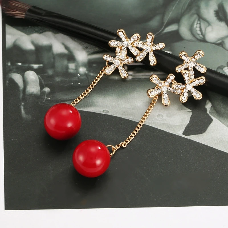 WENHQ New Arrival Long Tassel Drop Earrings for Women Bridesmaid Wedding Clip on Earrings No Pierced Rhinestone Pearl  Ear Clip