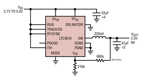 LTC3616EUDD LTC3616IUDD LTC3616 - 6A, 4MHz Monolithic Synchronous Step-Down DC/DC Converter