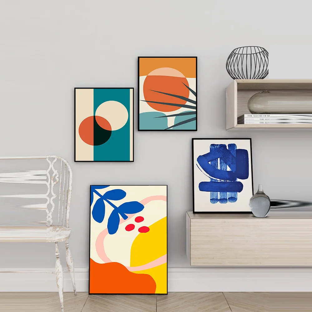 Modern Abstract Geometry Flower Leaves Canvas Art Paintings for Living Room Bedroom Posters and Prints Wall Poster Home Decor