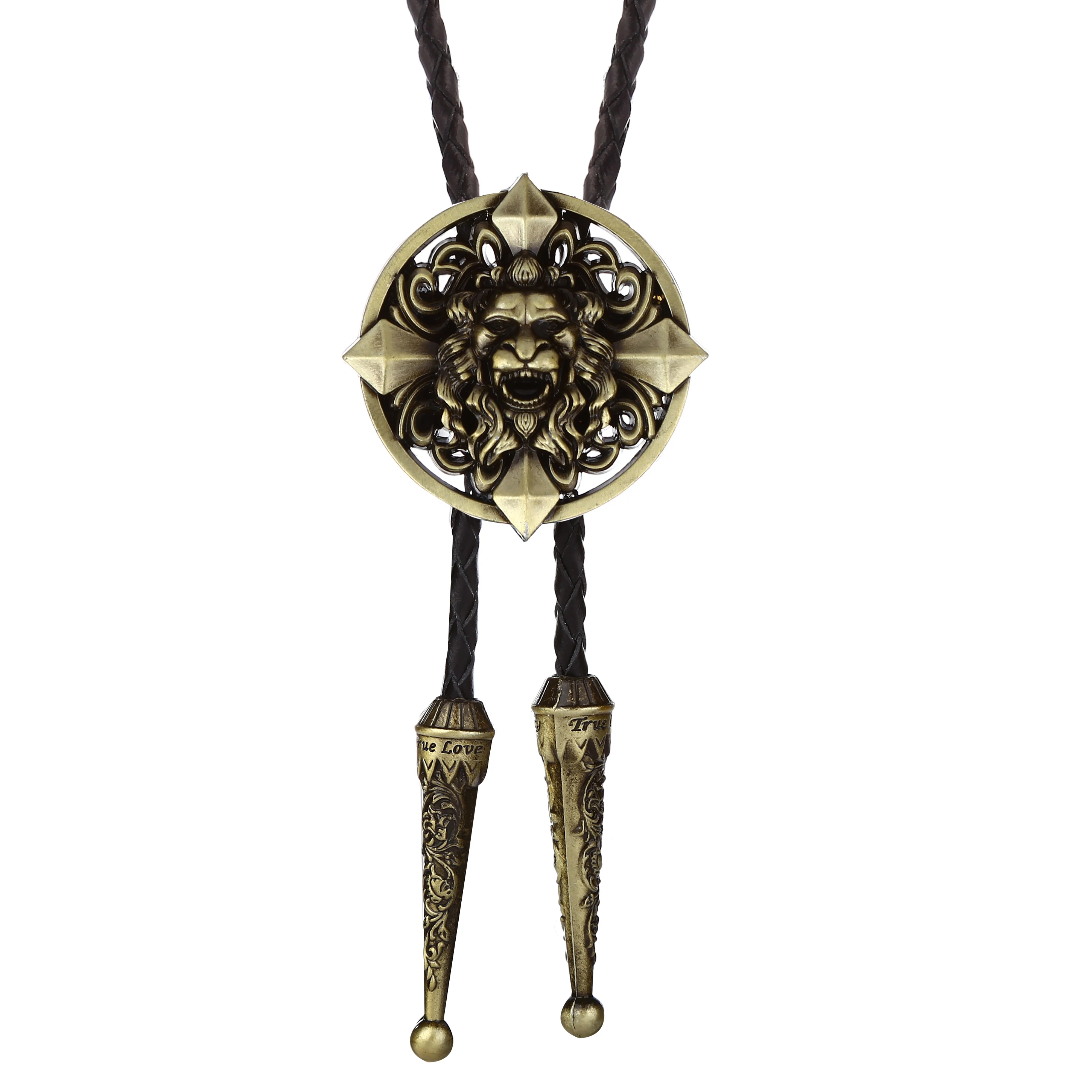 New lion Bolo TIE cravatta accessori in metallo collare di cuoio degli uomini di corda regalo di modo della novità