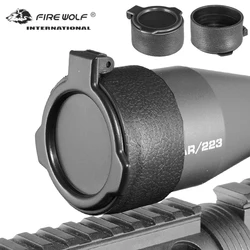 FIRE WOLF accesorios de caza ar15, cubierta de mira de Rifle, tapa de lente de resorte de tapa rápida para caza, accesorios de pistola de visión óptica