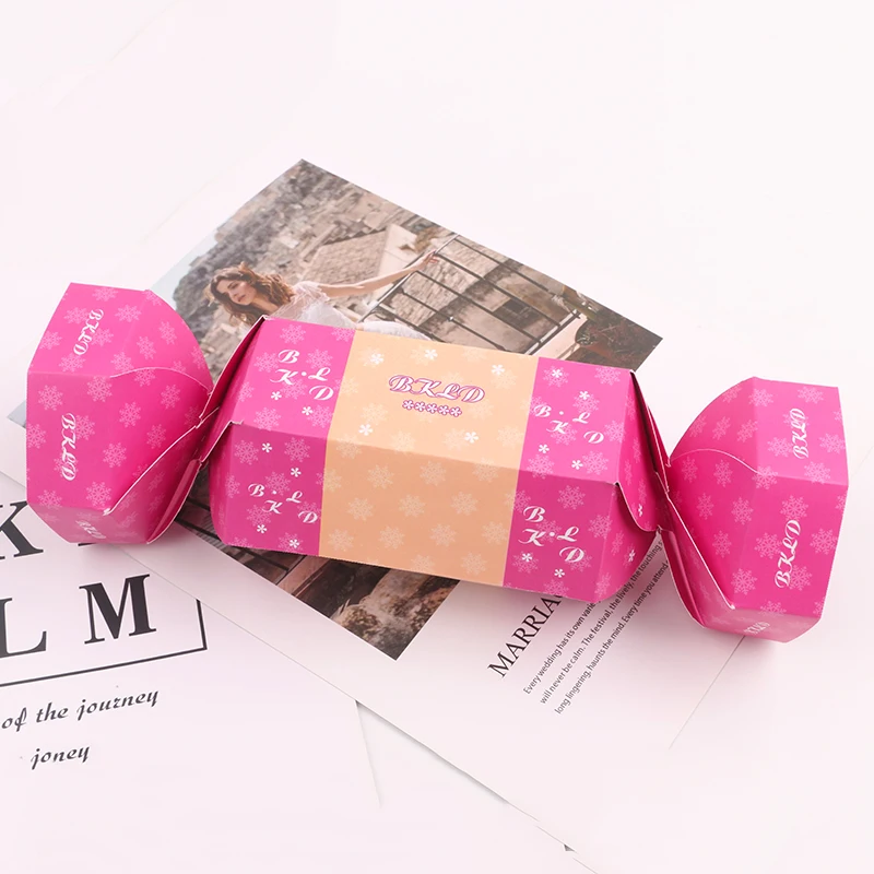 

Pink Candy Shaped Box Wedding Favor Gift Packaging Box Festival Christmas Party Supplies Accessorise Packing Carton Present Box