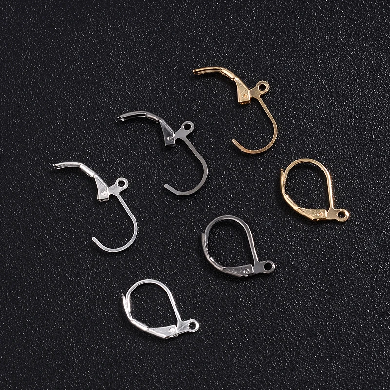 

40Pcs/Lot 15x10mm D-Shaped Spring Ears Hook French Ear Buckle Diy Ear Ring For Jewelry Making Supplie