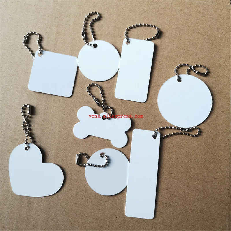 sublimation aluminum bones heart blank keychains hot transfer printing high quality key ring two sides can printed  15pieces/lot