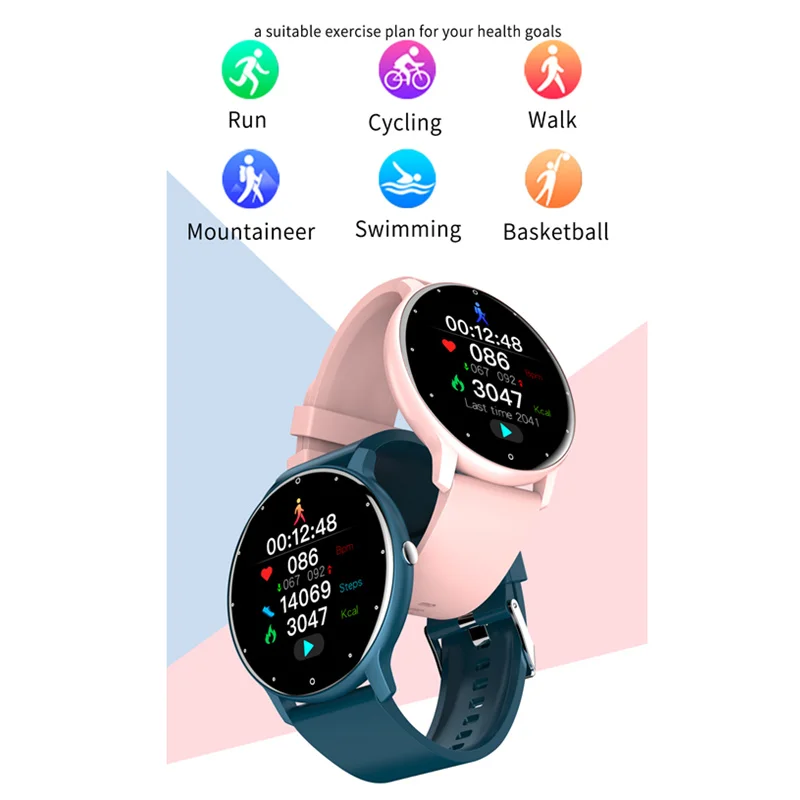 Smartwatch feminino com previsão do tempo em tempo real, rastreador de atividades, lembrete de notificação WhatsApp, IP67, impermeável