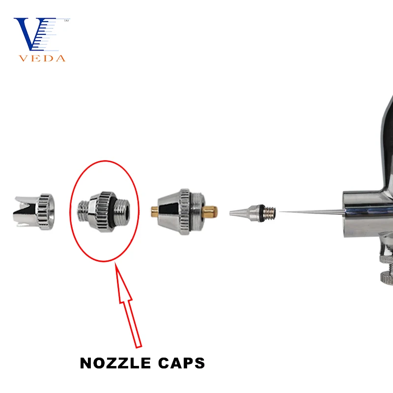 1/3/5pcs 0.2mm/0.5mm Airbrush Nozzle Caps Replacement Parts for WD-180 Airbrush Accessories (different airbrush use different)