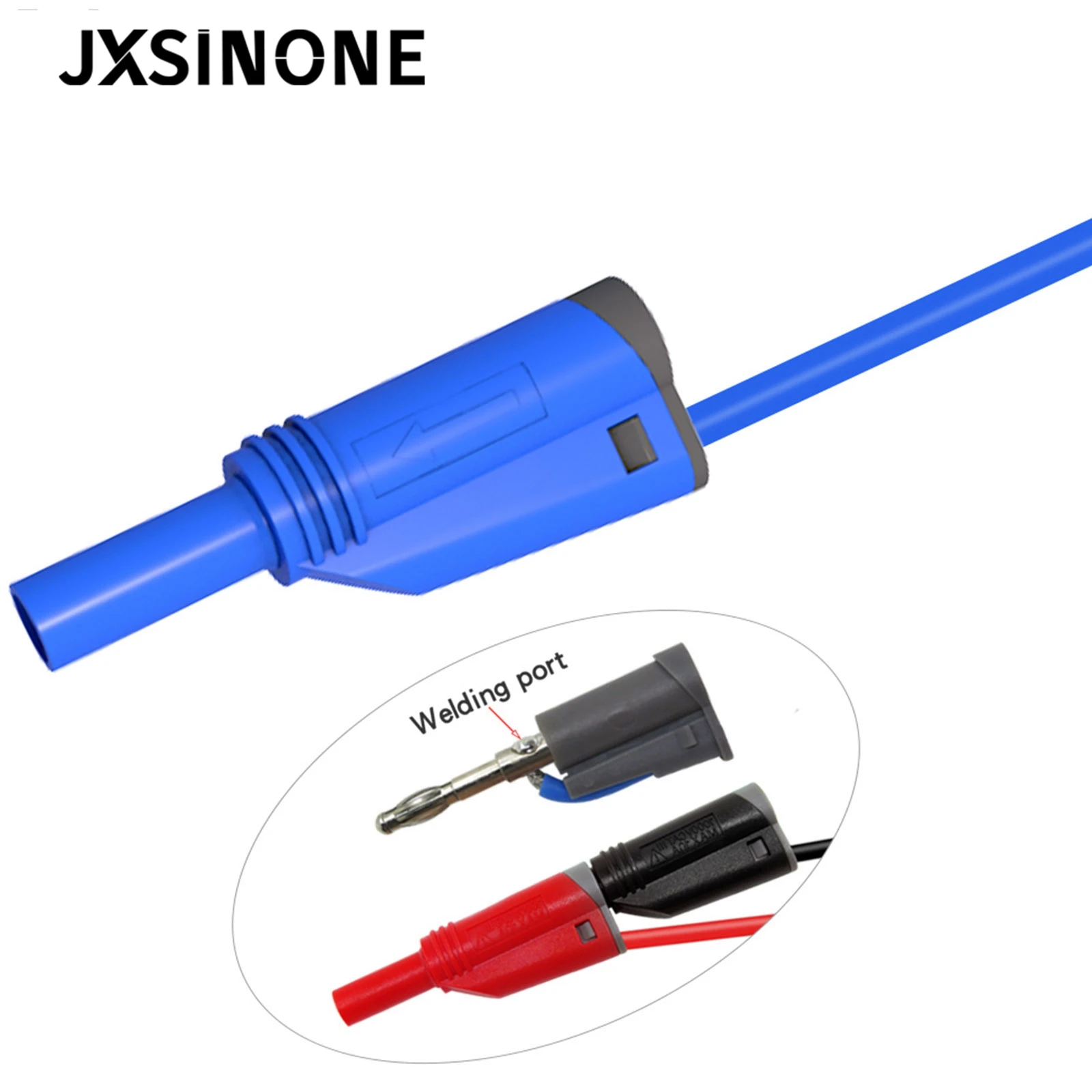 JXSINONE P1050B กล้วยปลั๊กซิลิโคนชุดทดสอบ4มม.ความปลอดภัยฉนวนหุ้มฉนวน Stackable กล้วยปลั๊กจระเข้คลิป