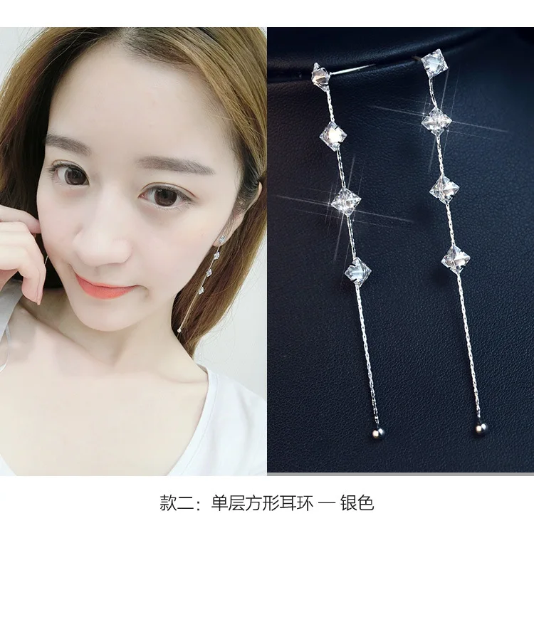 New 2019 High Quality Super Shiny Zircon 925 Sterling Silver Stud Earring for Women Jewelry Wholesale Gift Women Earrings