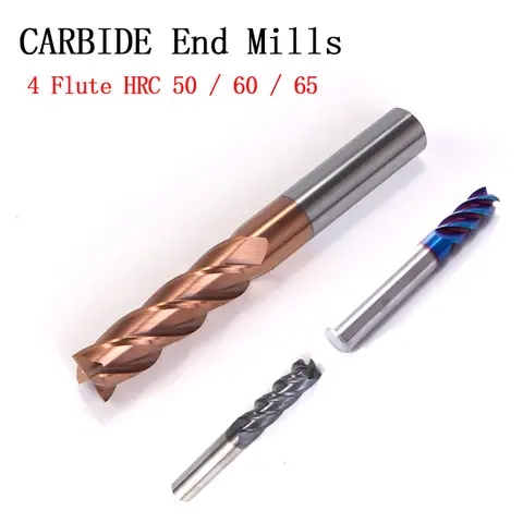 1 개 세트 절단 HRC50 HRC60 HRC65 4 플루트 4mm 5mm 6mm 8mm 12mm 합금 초경 밀링 텅스텐 강철 밀링 커터 엔드 밀링