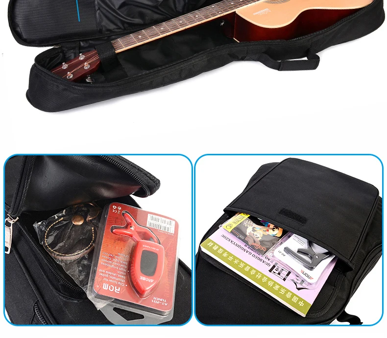 Oxford Fabric Guitar Case Coffee Gig Bag Double Straps Pad 7mm Cotton Thickening Soft Cover Waterproof Backpack