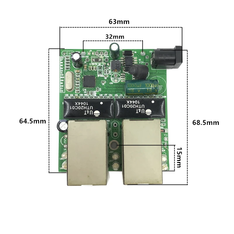Interruptor rápido mini ethernet de 4 puertos, conmutador de red rj45 de 10/100mbps, módulo pcb hub, placa para Módulo de integración de sistema