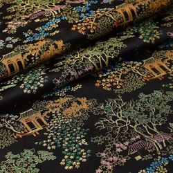 Black yard dyed jacquard damask fabric for coat curtain table cloth sofa cushion upholstery patchwork  DIY cloth