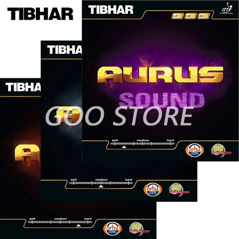 TIBHAR AURUS / AURUS SOUND / SOFT Original TIBHAR Tischtennis-Gummi-Ping-Pong-Schwamm – Detail 1