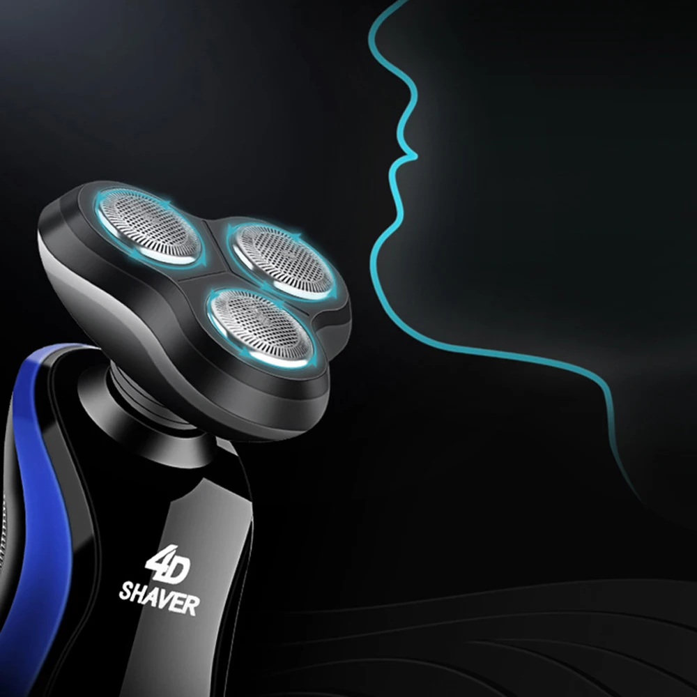 Novo kit barbeador elétrico com display digital, aparador de barba e cabelo, barbeador elétrico seco e molhado, máquina de barbear para homens