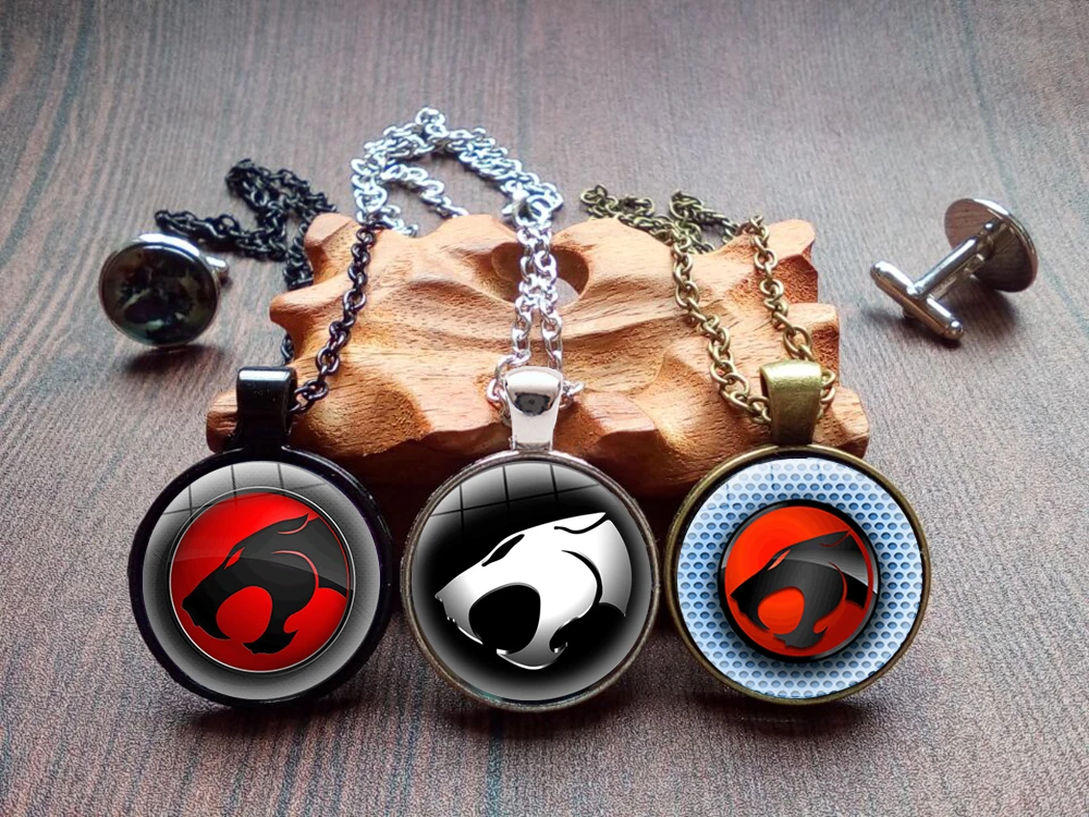 16 Style Hot TV Show ThunderCats Silver Plated Pendant Keychain Handmade Glass Dome Cabochon Key Holder Jewelry