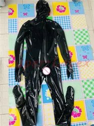 MEN LATEX CATSUIT FULL COVER LATEX CATSUIT OPEN EYES WITH 3 SHEATH