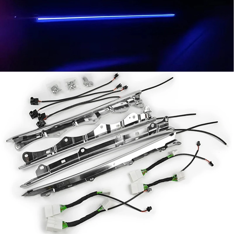 LED Car 4 Door Light Ambient Light Decorative Light Atmosphere Lamp Ice Blue 12V For Toyota Camry 8 Generation 2019 2020