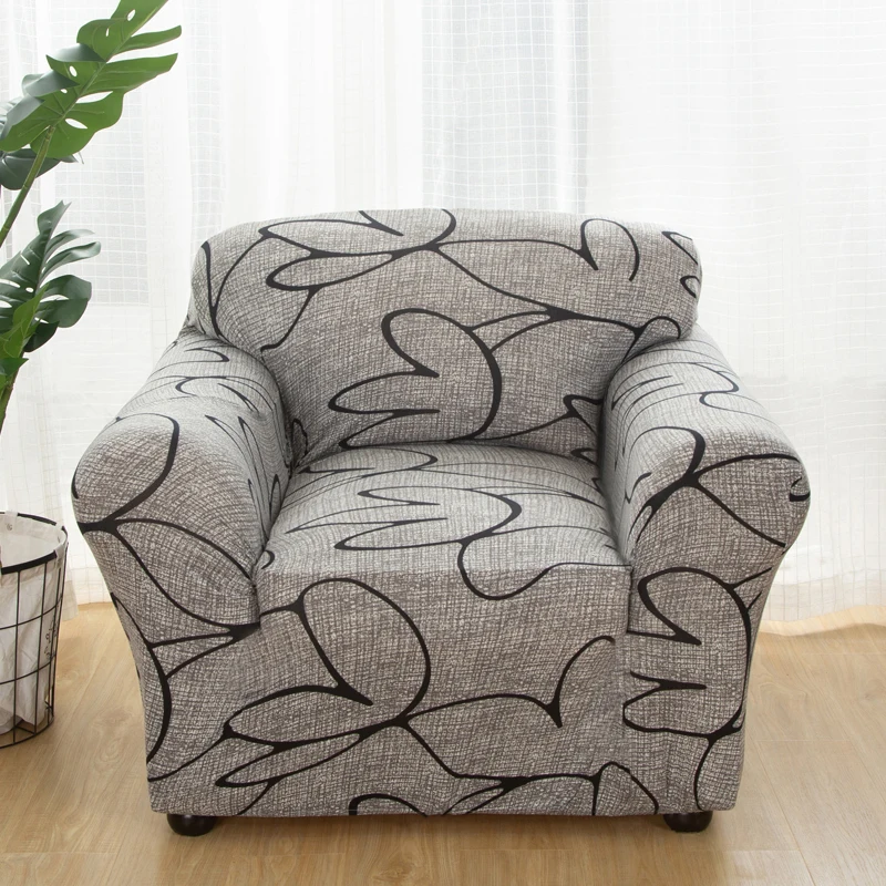 single sofa chair slipcovers armchair decoration elastic spandex for living room sofa cover stretch floral printed