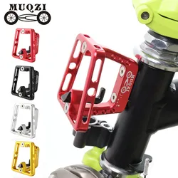 MUQZI Folding Bike Front Carrier Adapter Folding Bag Cargo Rack Bracket Aluminum Alloy Mount Base for Brompton