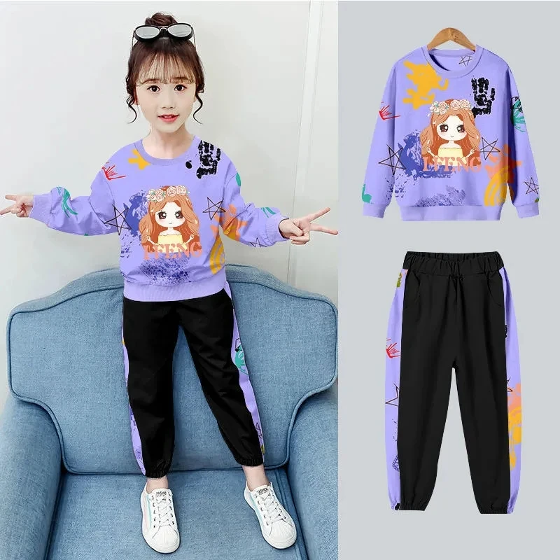 

Kids Girl Outfit 2Pcs Set 2023 Spring Autumn Toddler Children Casual Sweatshirt+Pants Students Fashion Boutique Girls Clothes