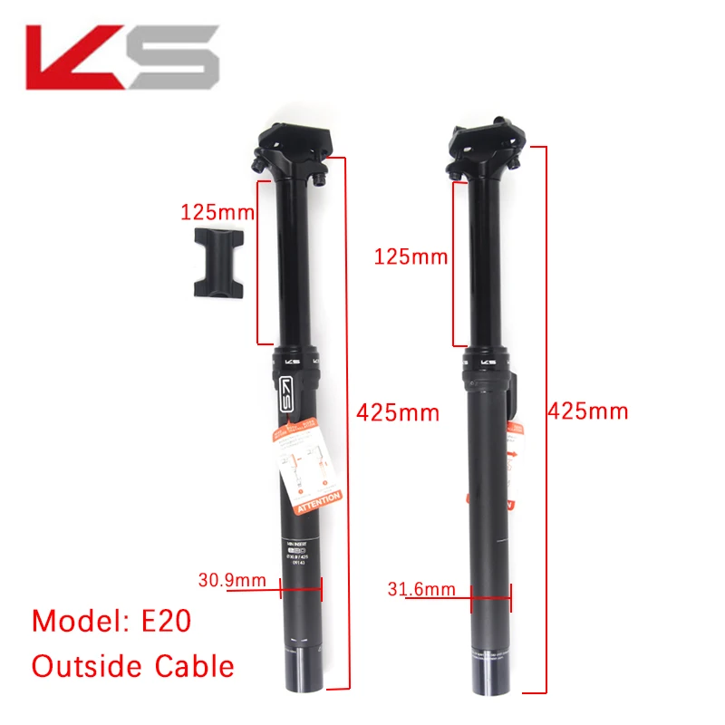 KS E20/E20-i 27.2 sestpost travel 100 125mm Remote Control Dropper KS Saddle Post 30.9/31.6mm Bike Saddle Post Travel125mm
