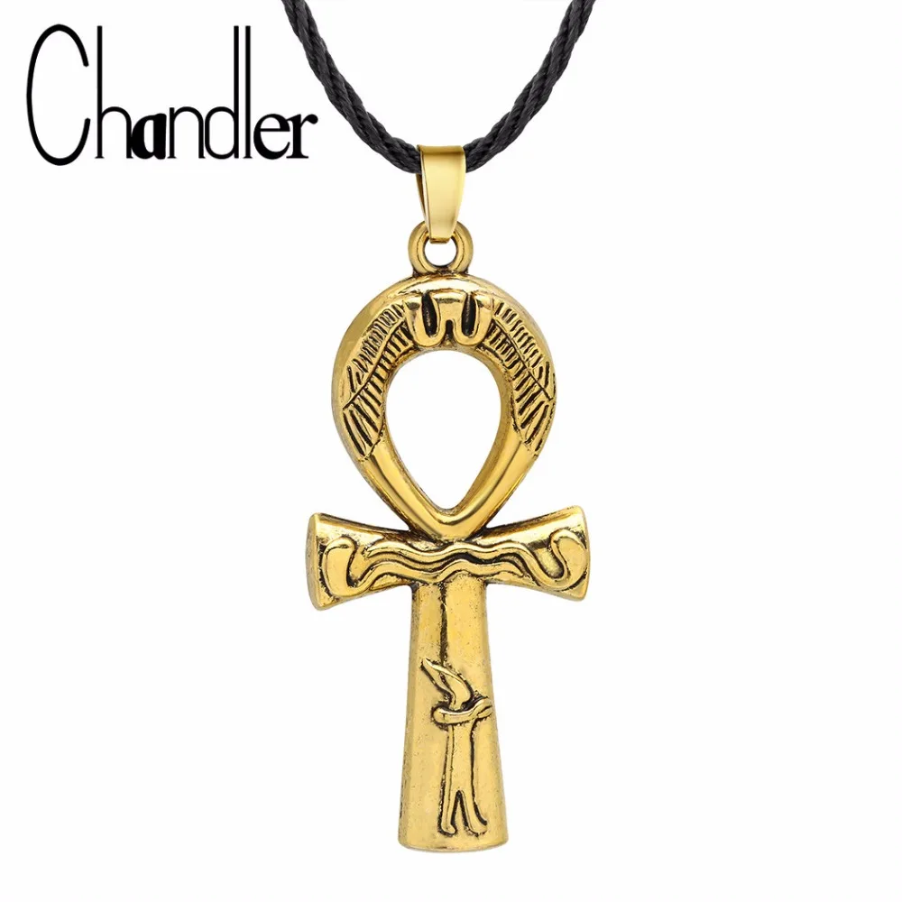 Chandler Ankh Cross Pendant Goddess Copper Egyptian Key of Life Pendant Necklace Men Women Religious Jewelry