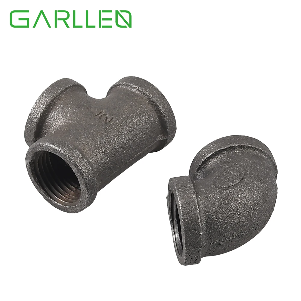 

GARLLEN 20Pcs Pipe Fitting Elbow 90 Degree Angled Tee 1/2 "Malleable Cast Iron For BSP Threaded Pipe For Decor & DIY Furniture