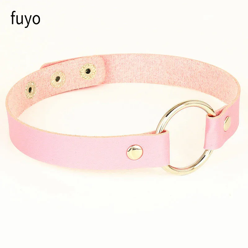 Collier Ras du Cou Gothique en Cuir PU pour Femme, 1 Pièce, Punk, Rond, Amour, raq, Bijoux