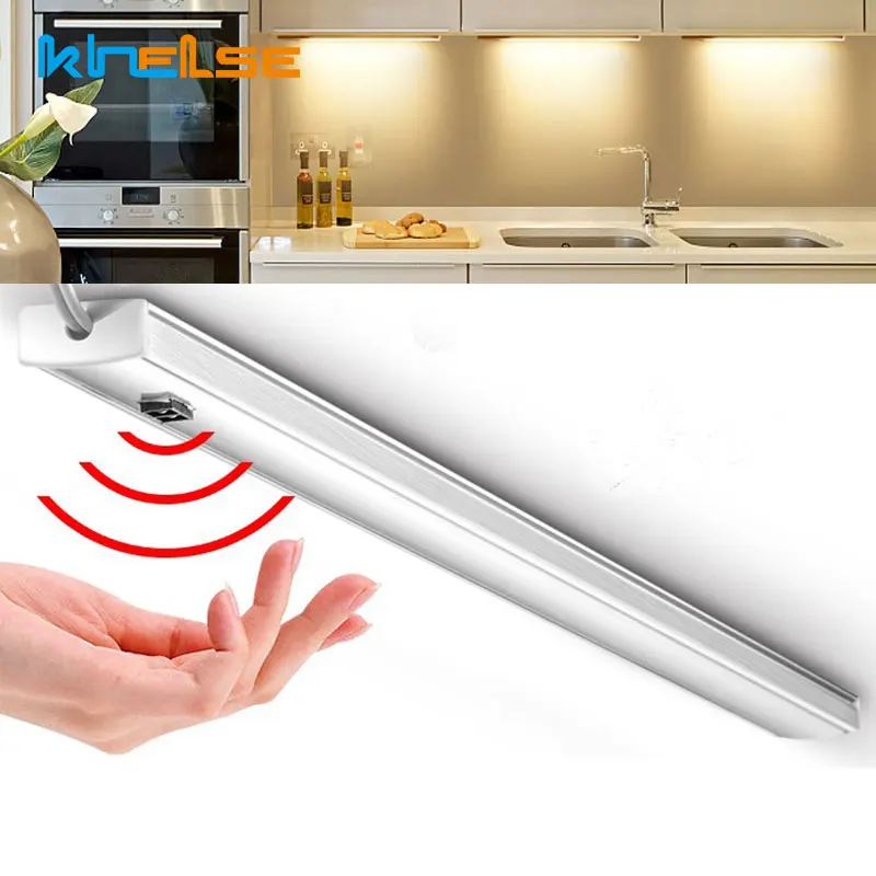 Hand Wave Motion Sensor Light LED Cabinet Light Dim Kitchen Decor LED Night Bar Lamp 30cm 50cm Led Line Bedroom Light Wardrobe