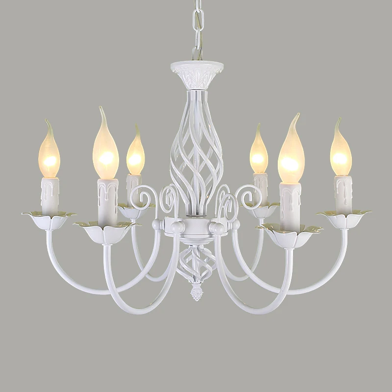 American wrought iron chandelier candle light retro restaurant light cafe bedroom study light European interior decoration light